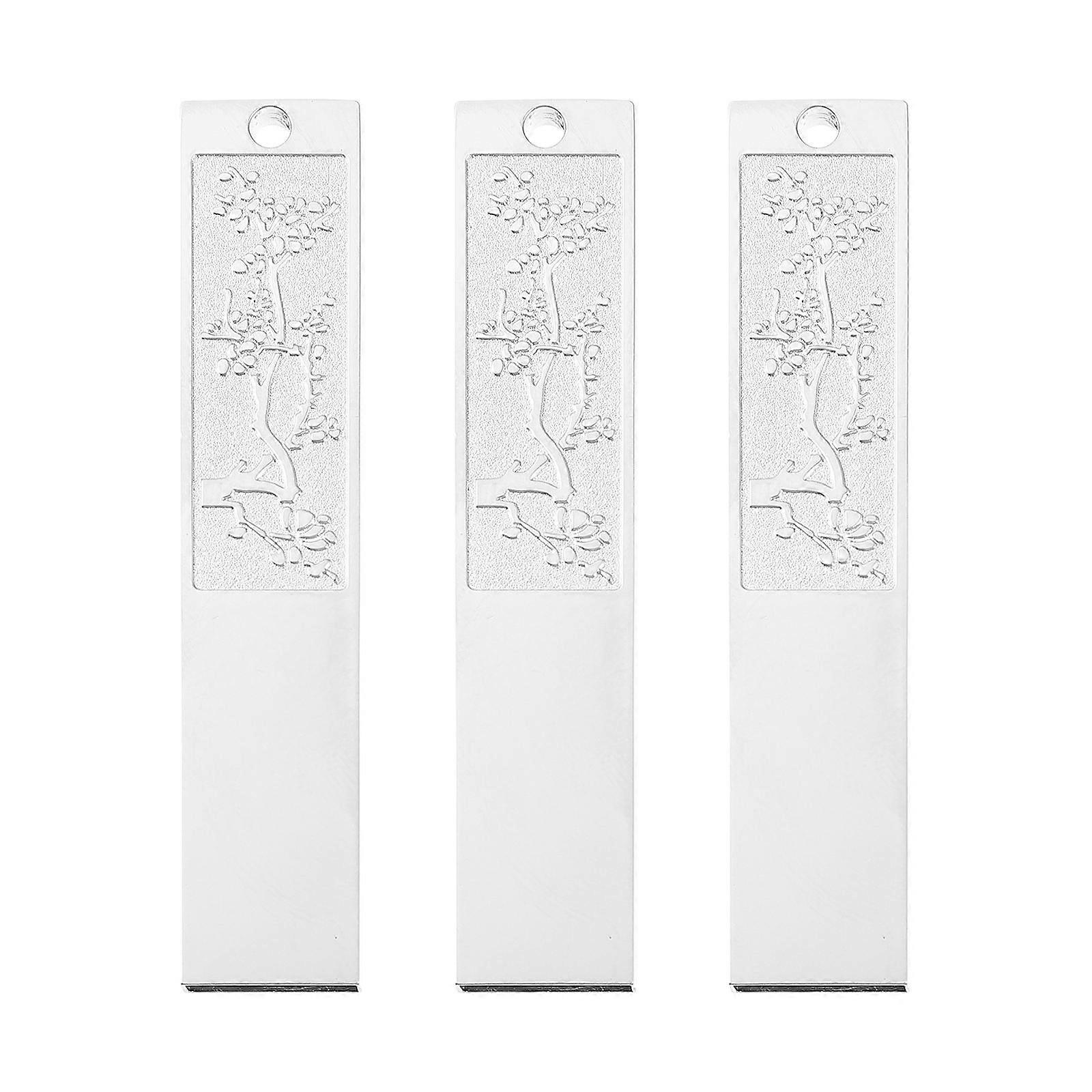 Usb Stick Case Delicate Usb Flash Drive Disk Shell Chinese Style Silver Rectangular Durability Enhancement 3Pcs