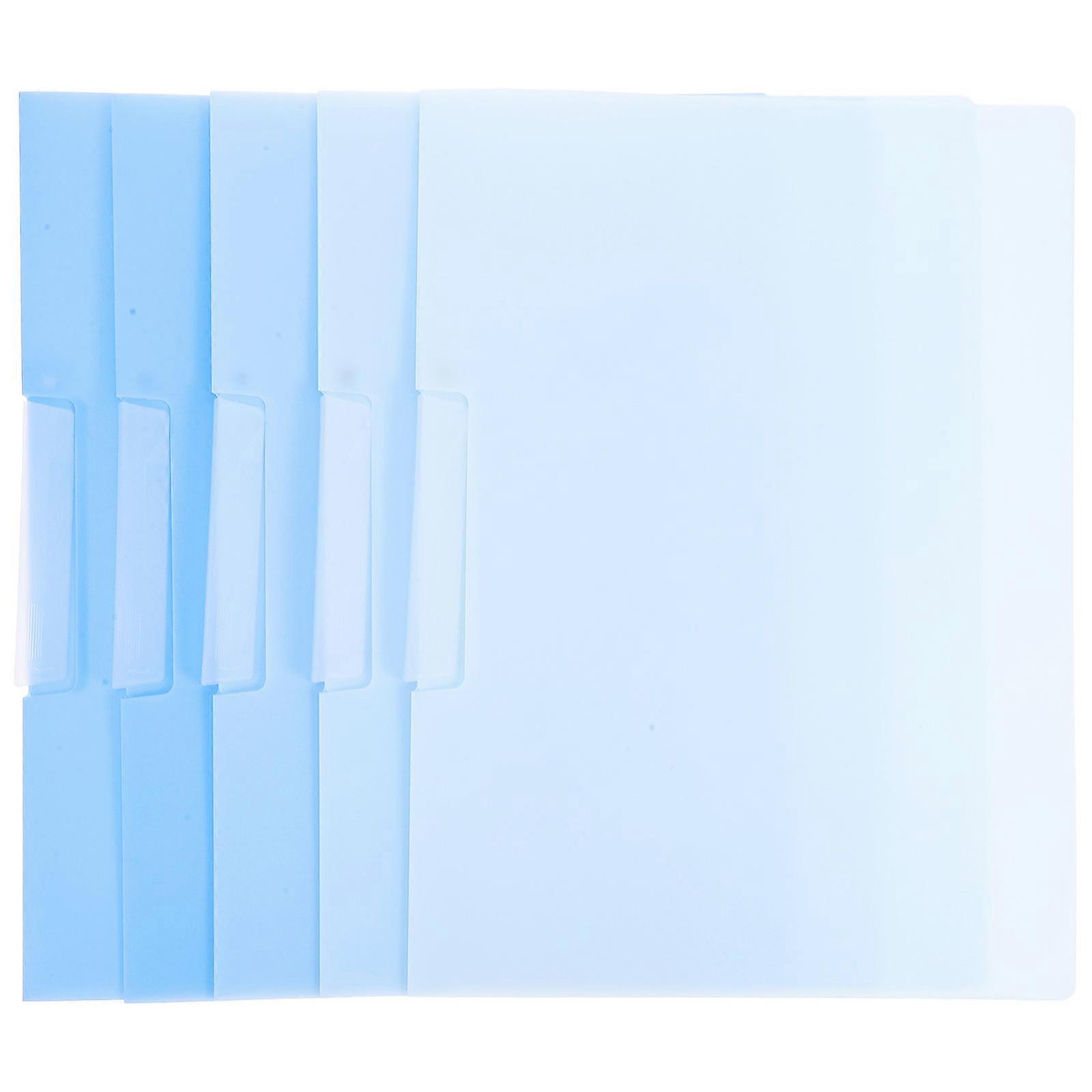 Filing Folders Blue File Folder Clipboard Rotating Side-Open Buckle Document Organizer for Office Travel 5Pcs