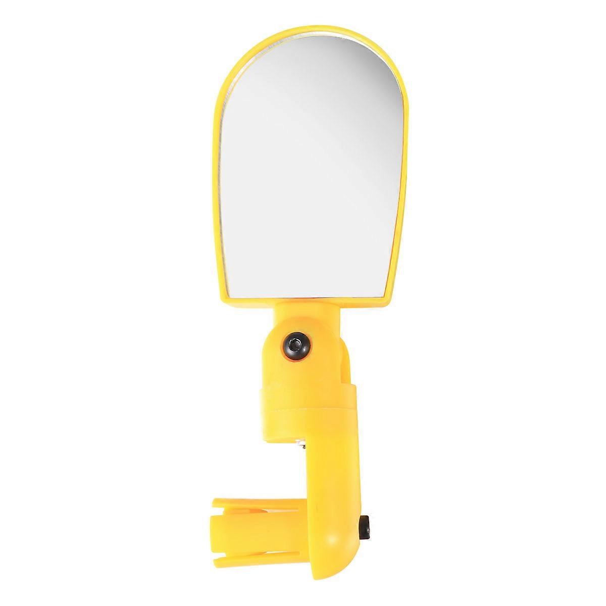 Electric Bike Mirror Super Resistant Lightweight Wide Angle Fully Adjustable Cycle Mirror For Bicycle Yellow 1Pcs