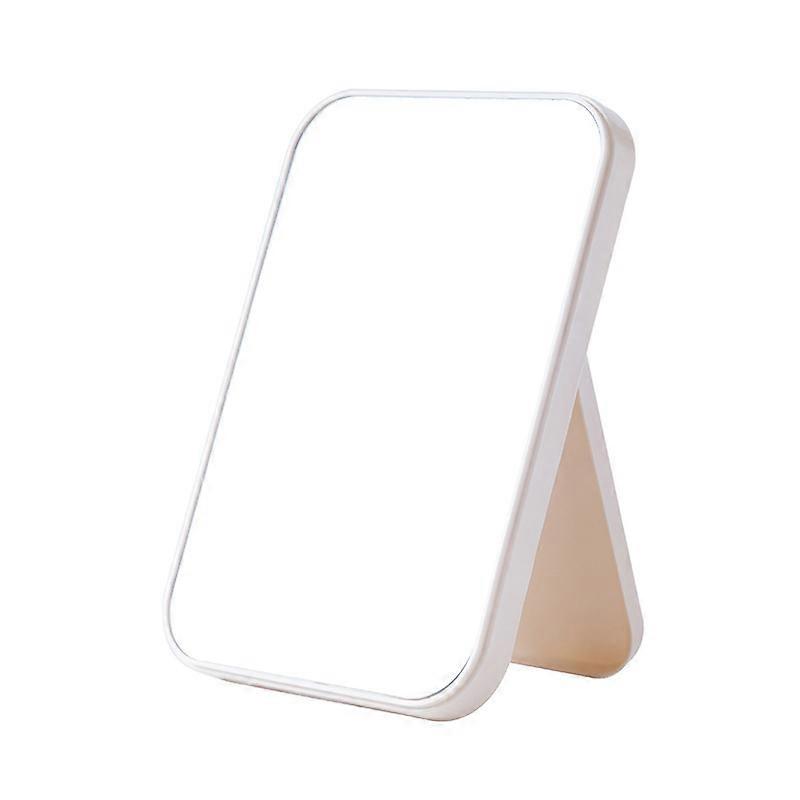 High-definition folding cosmetic mirror, portable, cosmetic mirror square -Large (20*14cm)-bone white