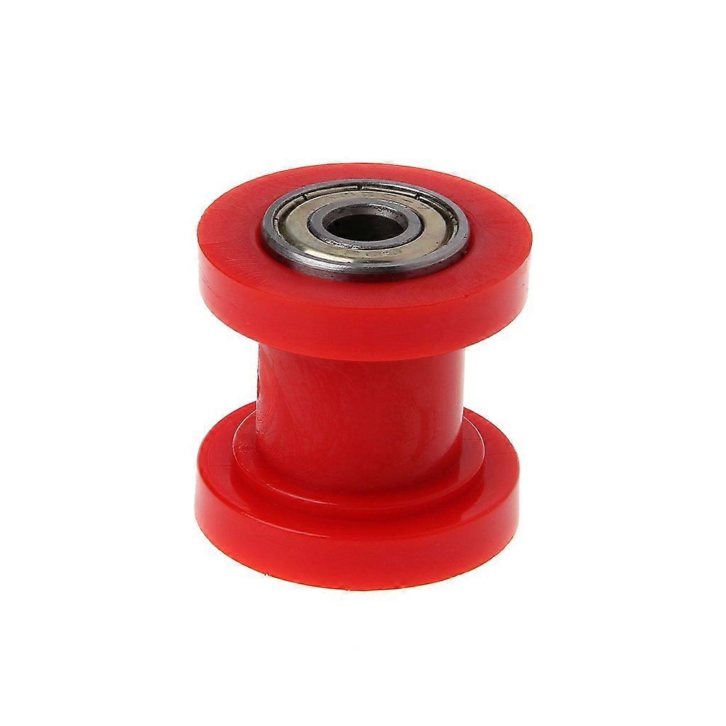 Motorcycle Chain Roller Disc Tensioner Wheel Guide 10mm Red Universal Chain Roller for Motorized Bicycle Compatibility
