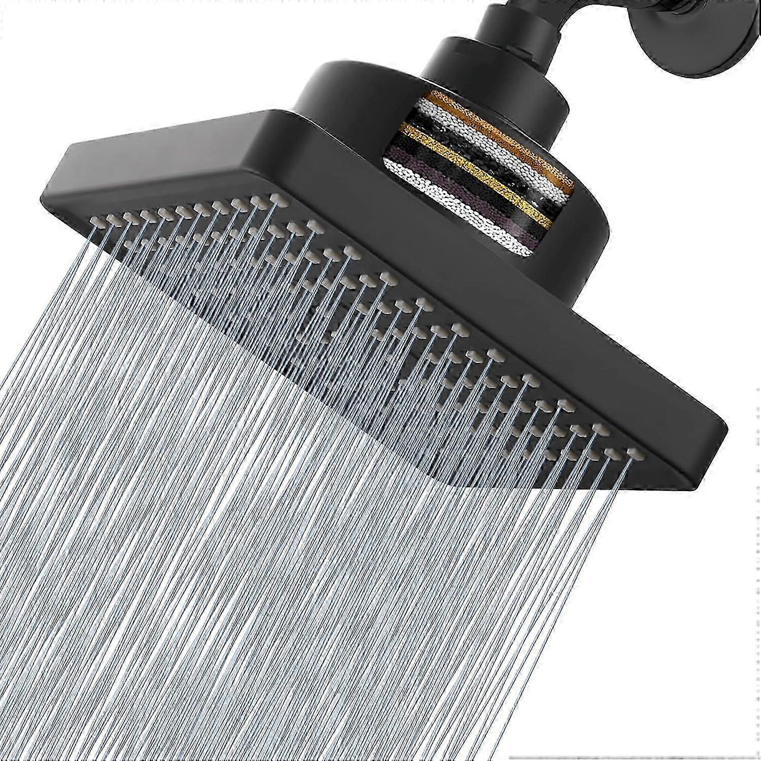Pomme de douche carrée haute pression noir mat pour la santé des cheveux et de la peau 6