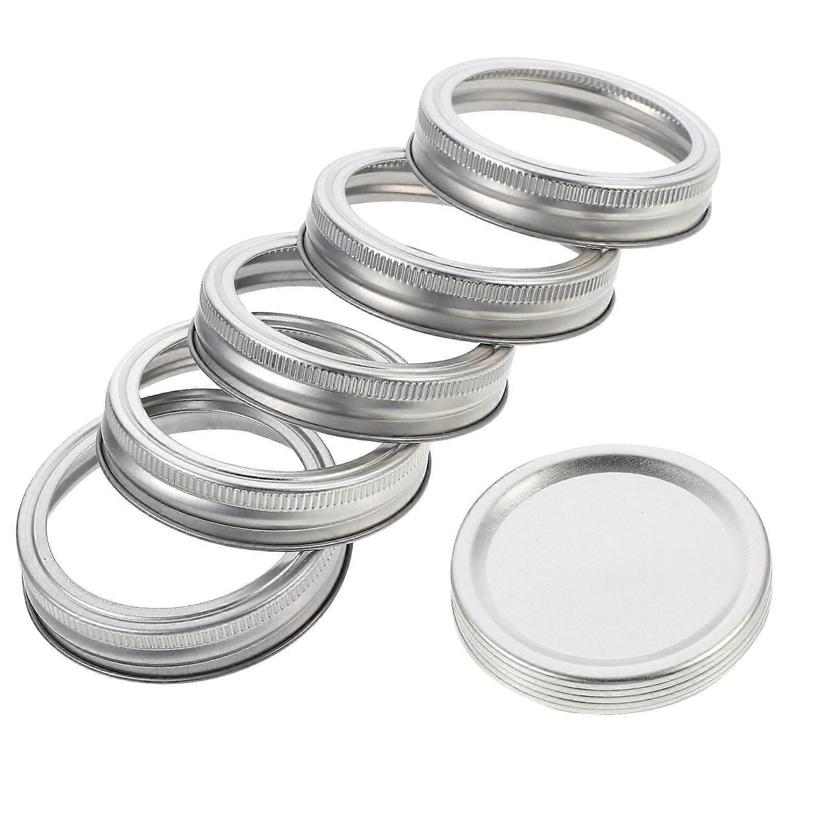 Mason Jar Lids with Airtight Seal for Storing Food 50 Sets Silver Tinplate