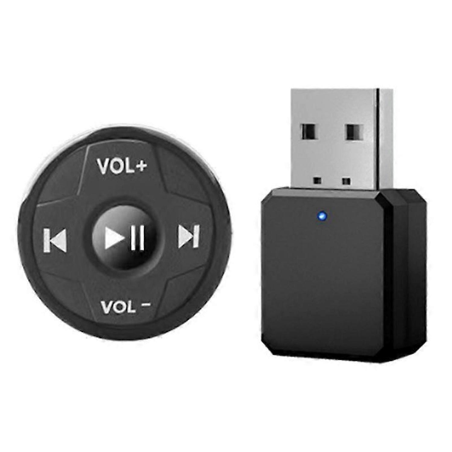 Car USB AUX Receiver Wireless Bluetooth Media Button Car Steering Wheel Multifunction Button Remote