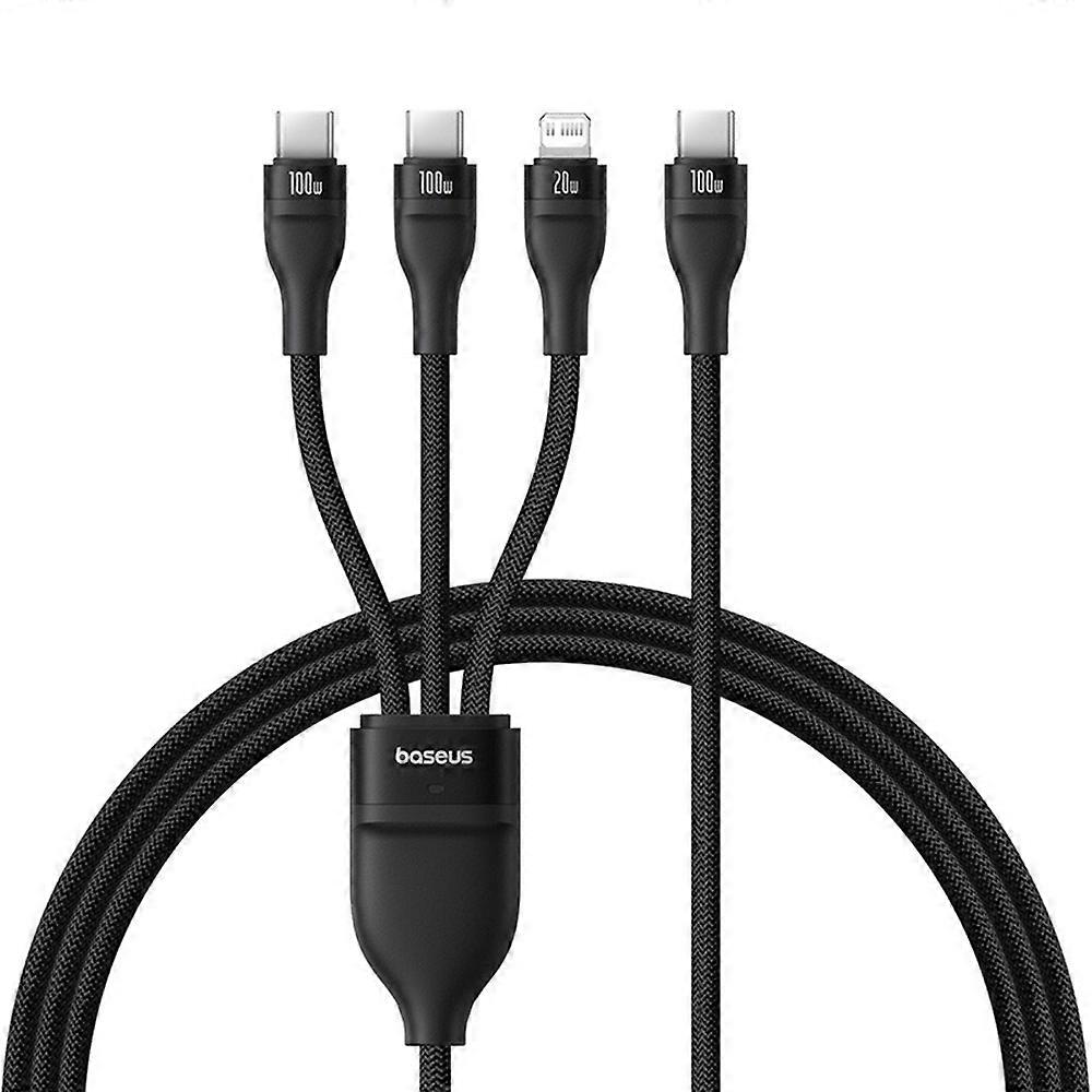BASEUS Flash Series 3 1.5m One For Three Fast Charging Cable Type C to C C L 100W Data Cord
