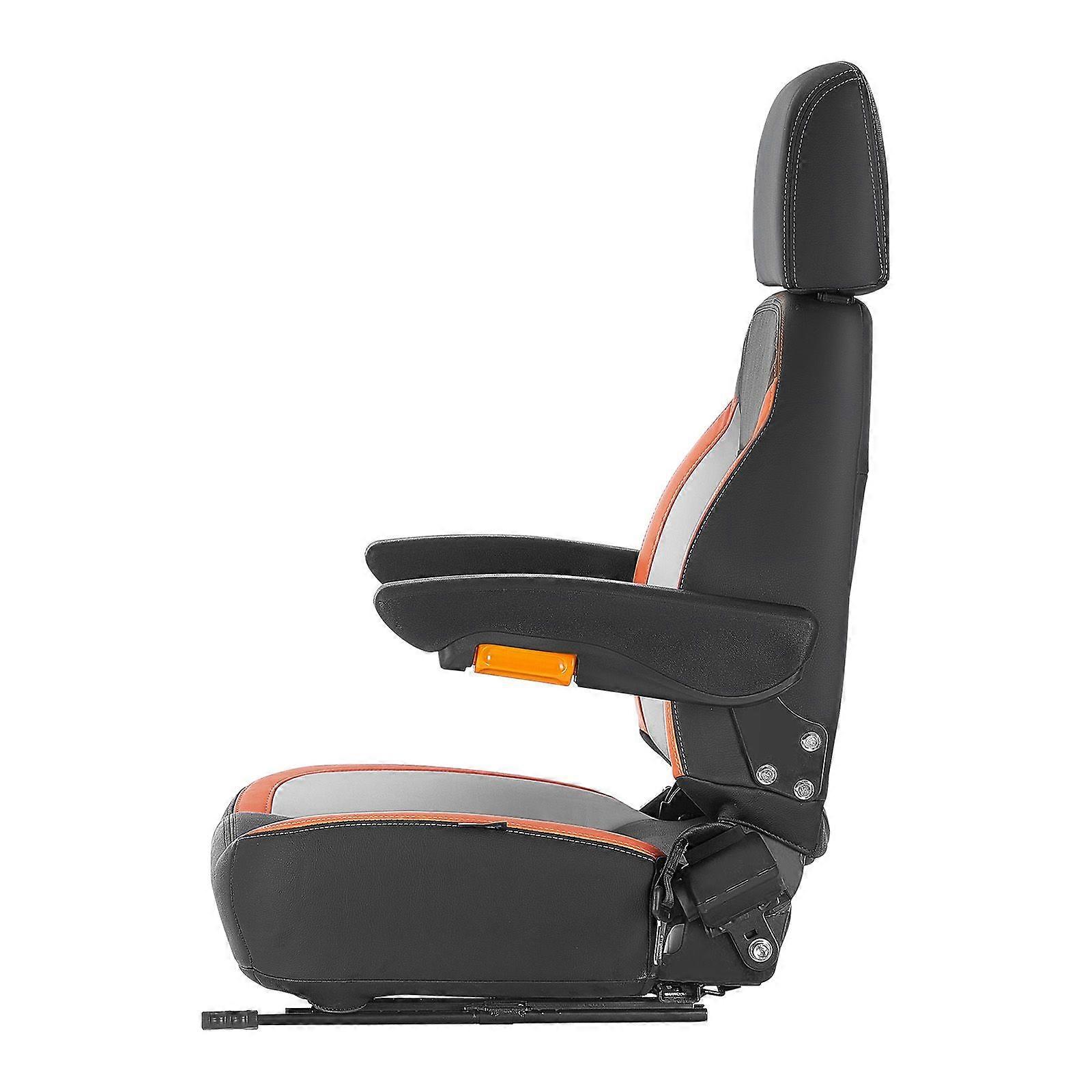 Universal Forklift Seat, Tractor Seat with Adjustable Back, Armrest, Headrest & Safety Belt, Secure Tractor Seat with Micro Switch