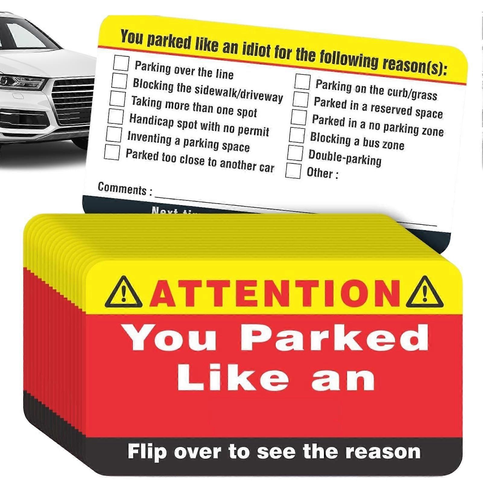 Funny Bad Parking Cards for Adults, Violation Warning Notes, Perfect Gag Gifts, Ideal for Stocking Stuffers, Parking Humor