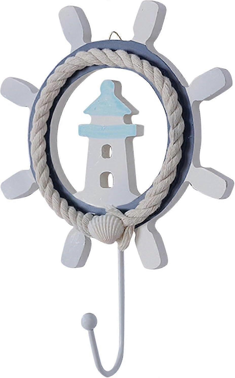 Rustic Coastal Bathroom Decor with Nautical Inspired Wall Hooks for Coats, Aprons, Towels, and Hats