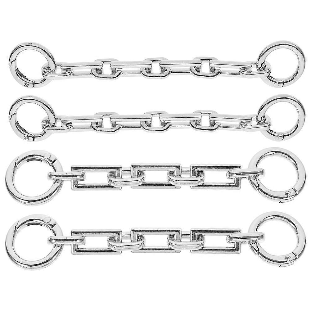 Women Bag Extender Chain Purse Chains Extender 4Pcs Silver Square Buckle Extend Bag Strap Decorative Appearance
