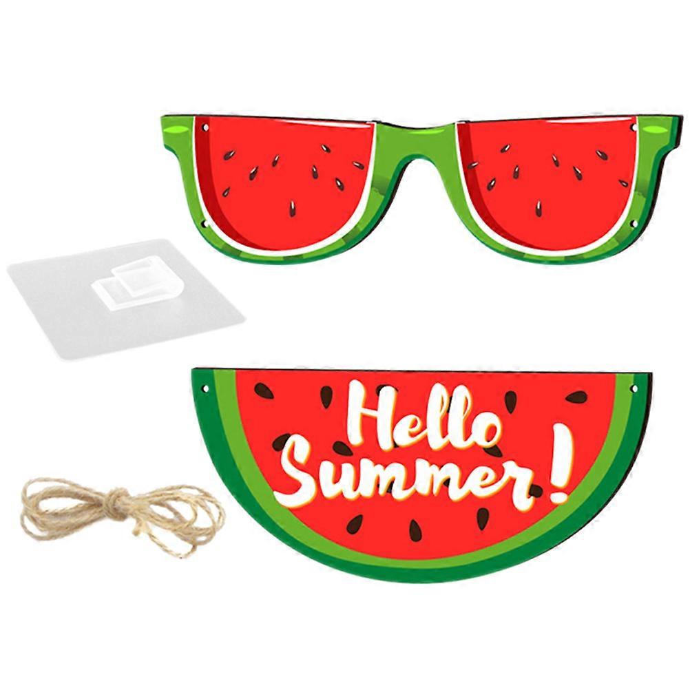 Front Door Hanger Summer Watermelon Hanging Sign Beach Theme Parties 1Set