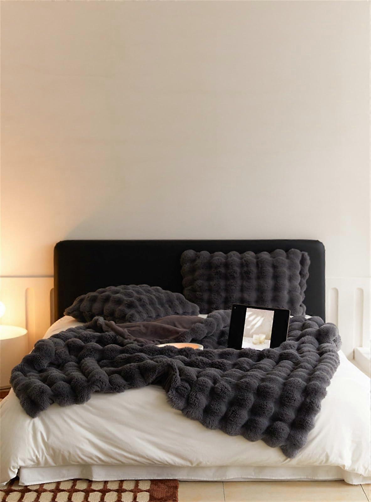 Bedroom Blanket, Warm Fleece, Rabbit Fur, Short Pile, Sofa Blanket (100*160cm)