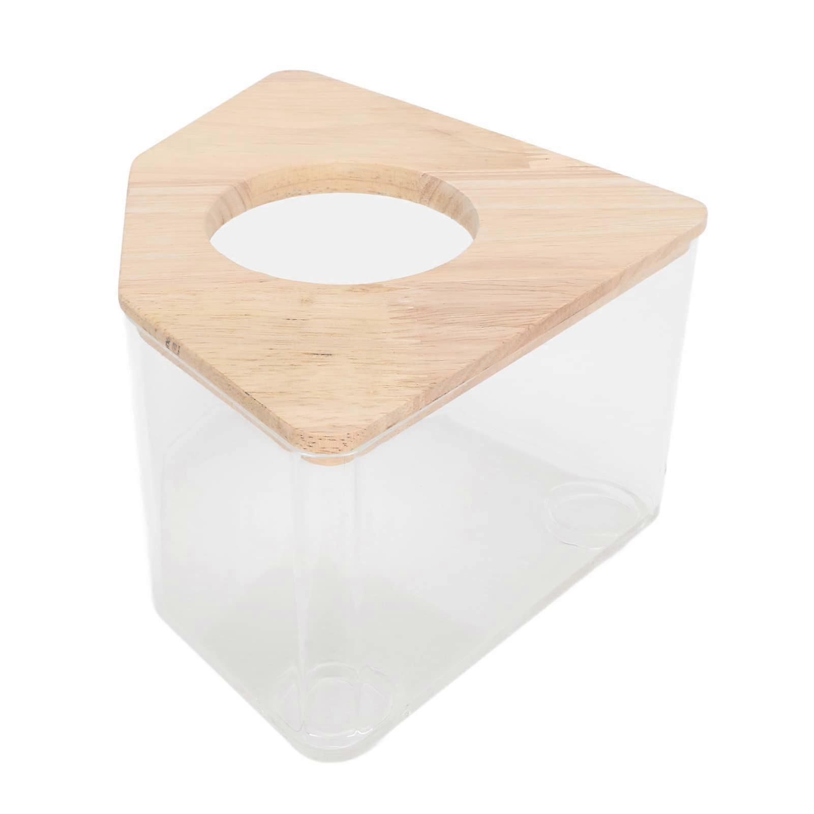Hamster Sand Bath Box Transparent Right Angle Design for Small Animals - Ideal for Grooming and Digging