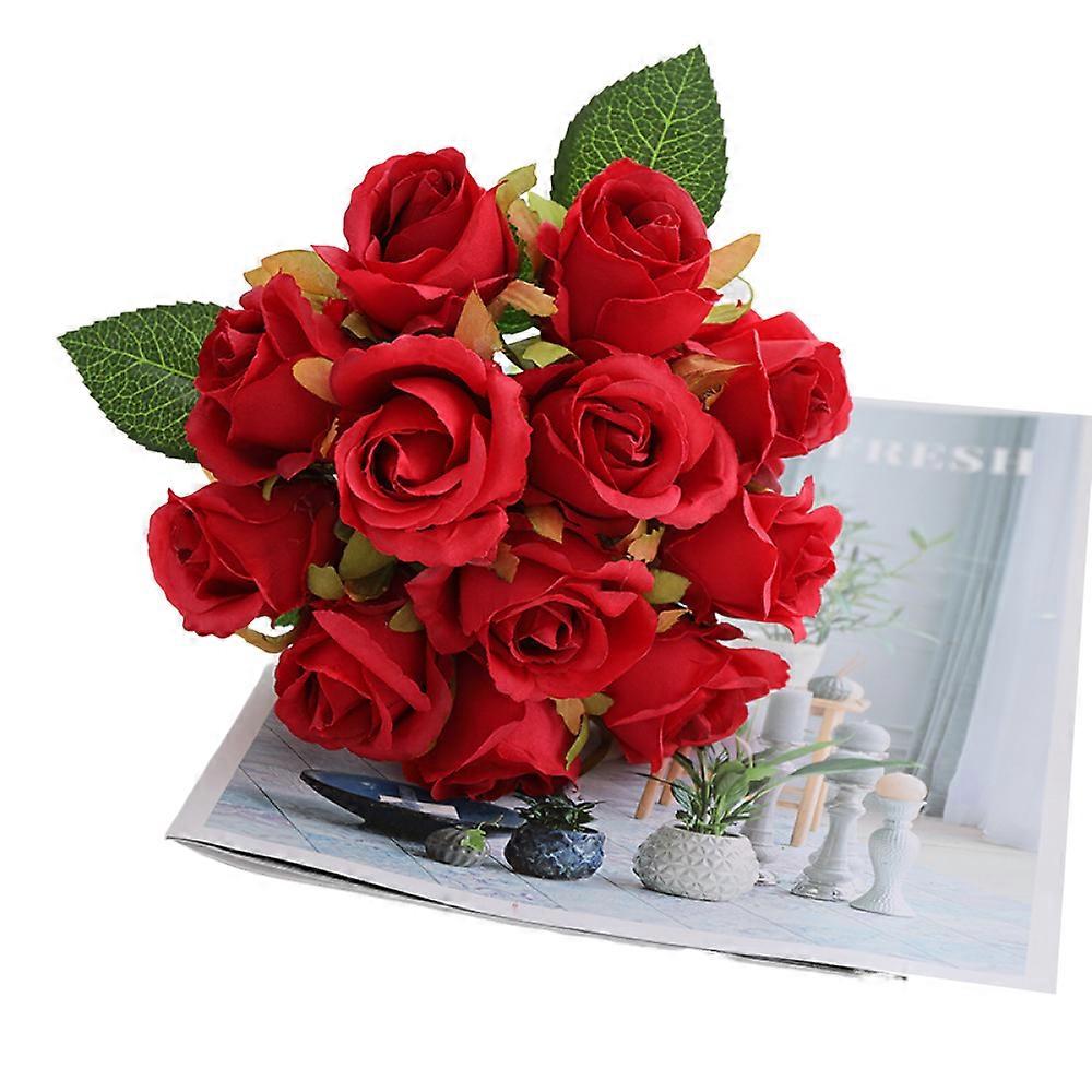 Artificial roses, red, 1 bunch