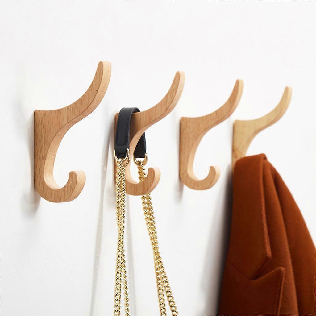Wooden wall hook with 2 screws, perforated installation, anti-corrosion, for towels, hats