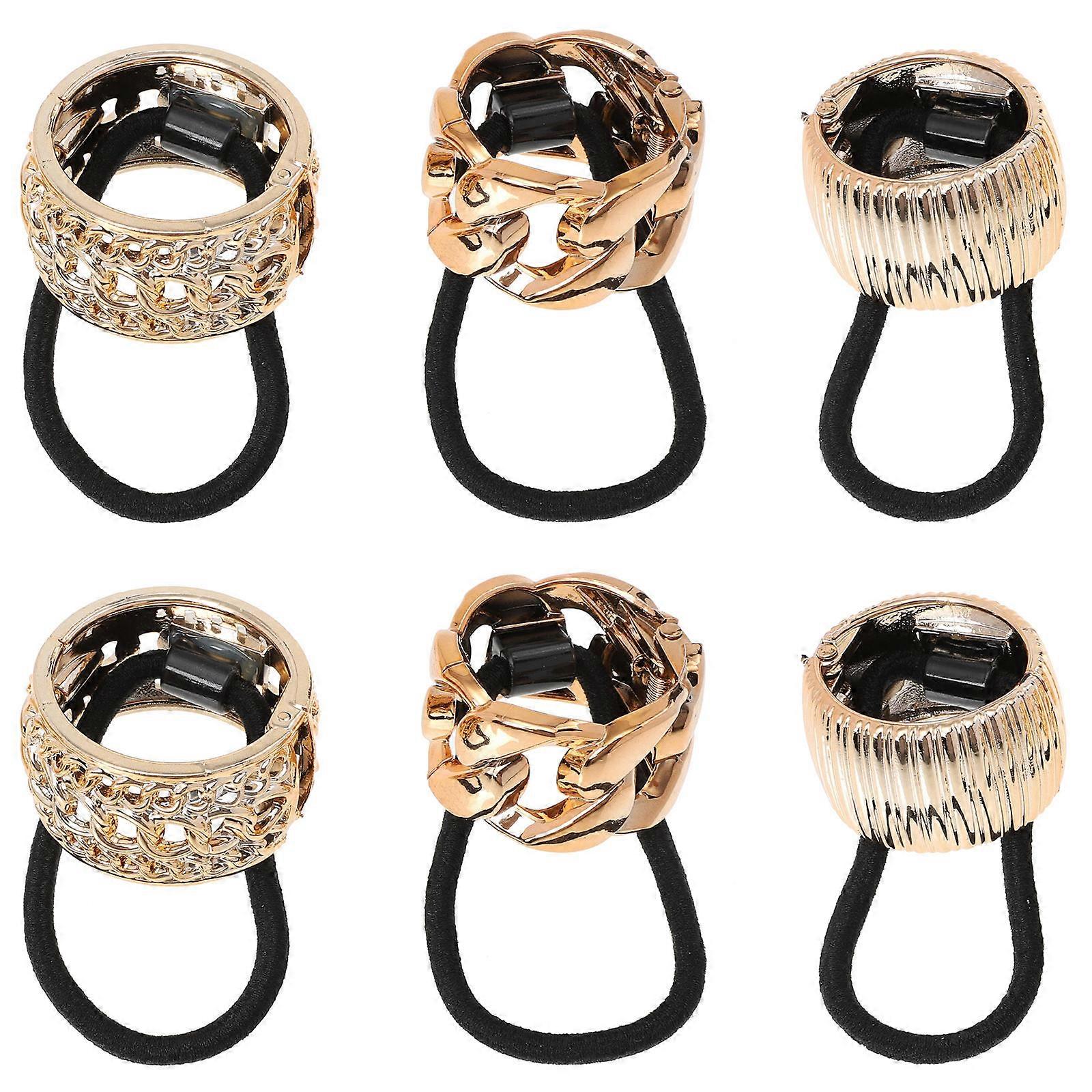 Here's a refined and professional product description based on the details you provided:
**6pcs Rose Gold Electroplated Ponytail Holder Buckle