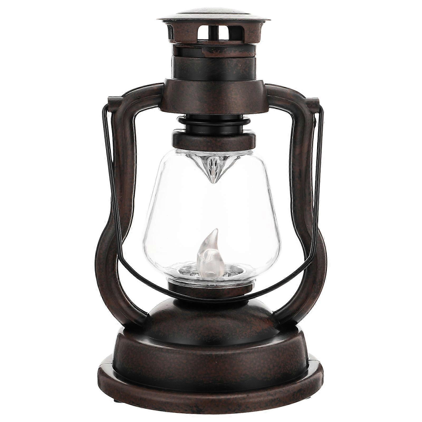 Electric Kerosene Lamp Night Light For Home Decor Coffee Color 8.84x4.21x4.21inch 1Set