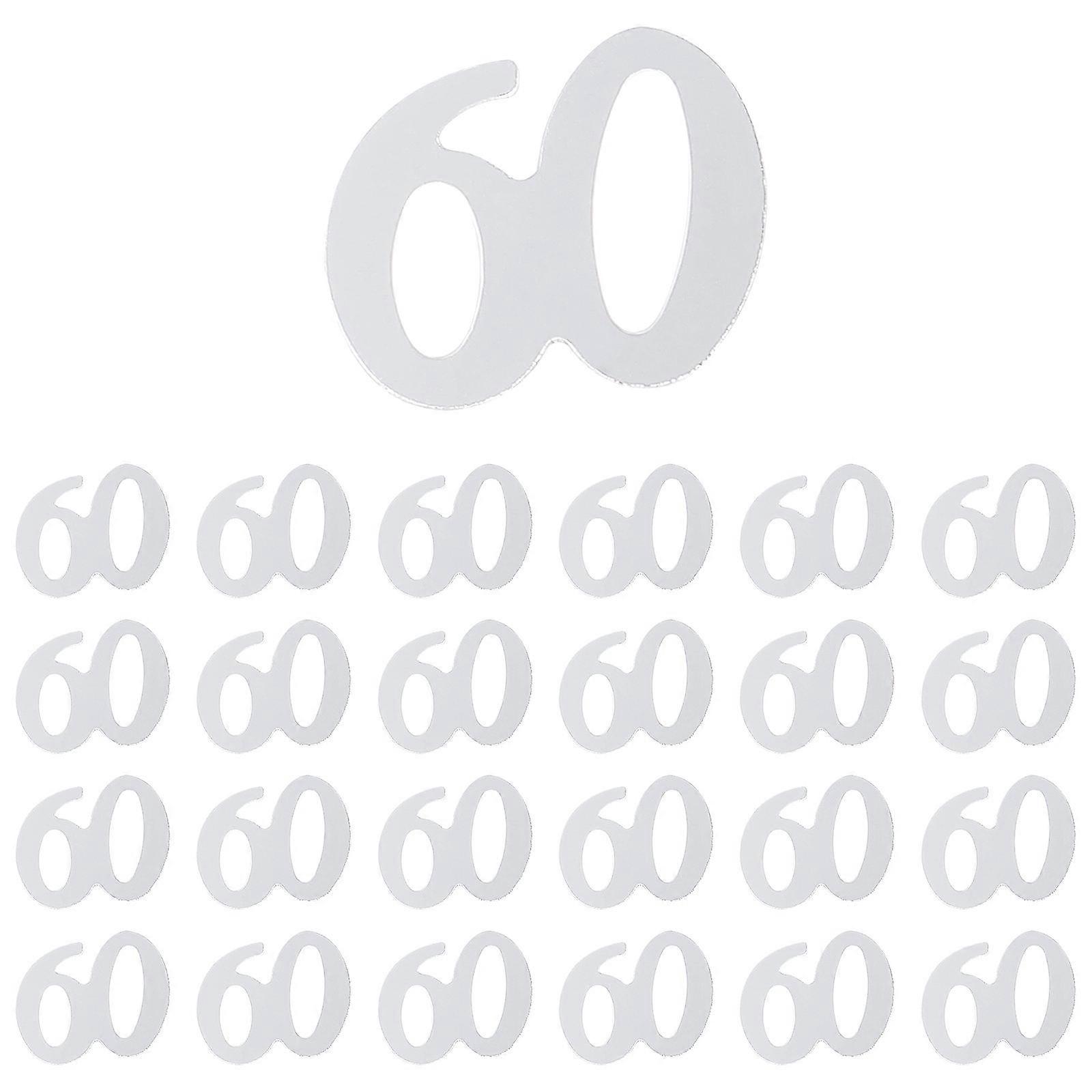 Birthday Sprinkle Confetti Amosfun Silver Number 60 Balloon Filler Party Decorations 1200Pcs