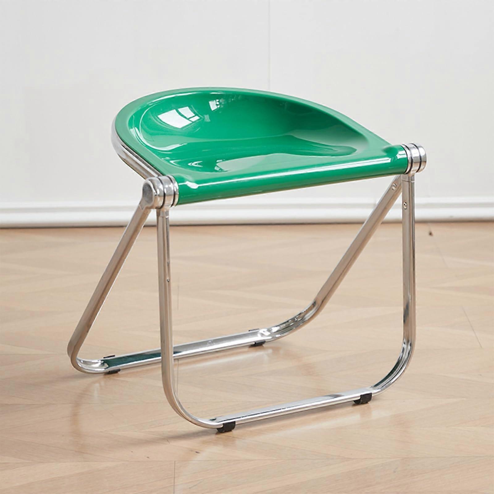 Transparent Acrylic Folding Chair - Modern Space-Saving Stool for Home Use, Lightweight and Stylish, Green, One Size