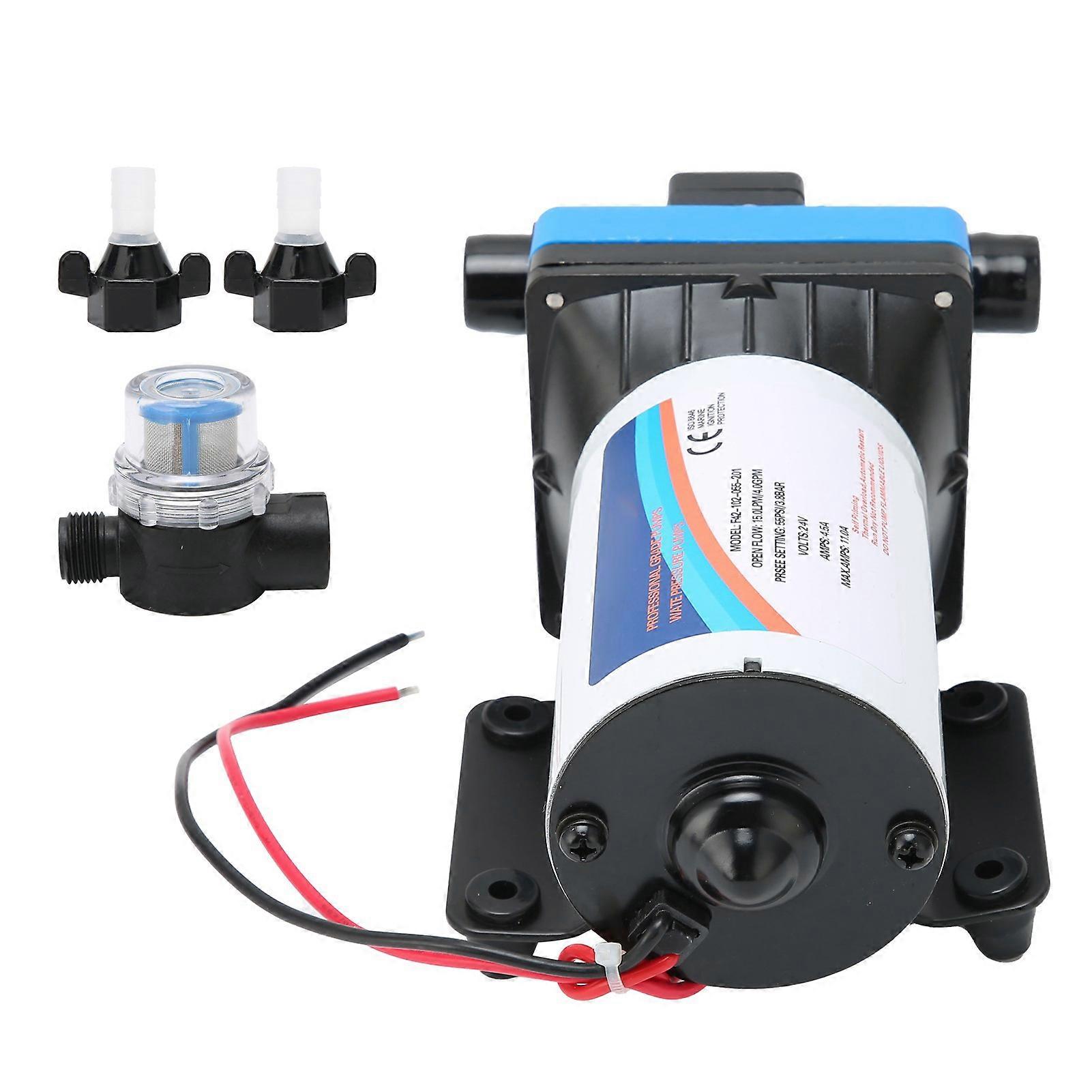 Diaphragm Pump 15L Convenient Easy Installation Durable Auto Reboot Safe Plastic Water Pump