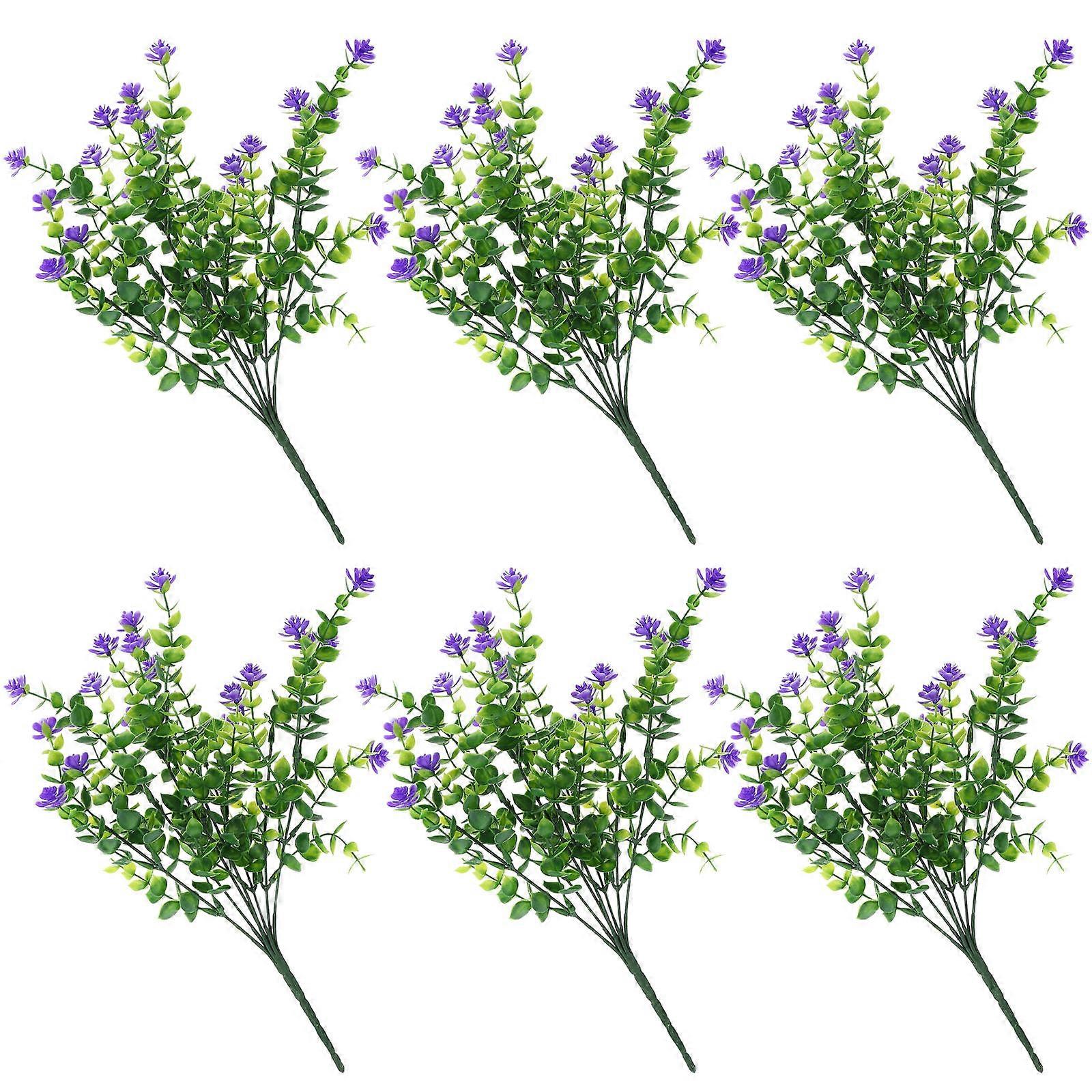 Simulation Eucalyptus Leaves Plastic House Decor Natural Atmosphere 13x13x30cm Realistic Design Event Organizers 6Pcs