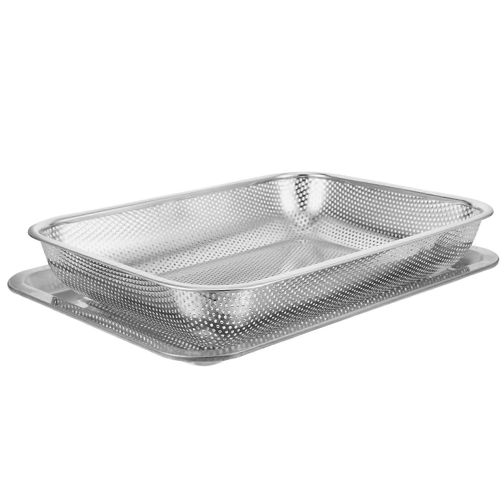 Stainless Frying Basket 1Set Silver Heat-Resistant Handling Food Frying Basket for Storage