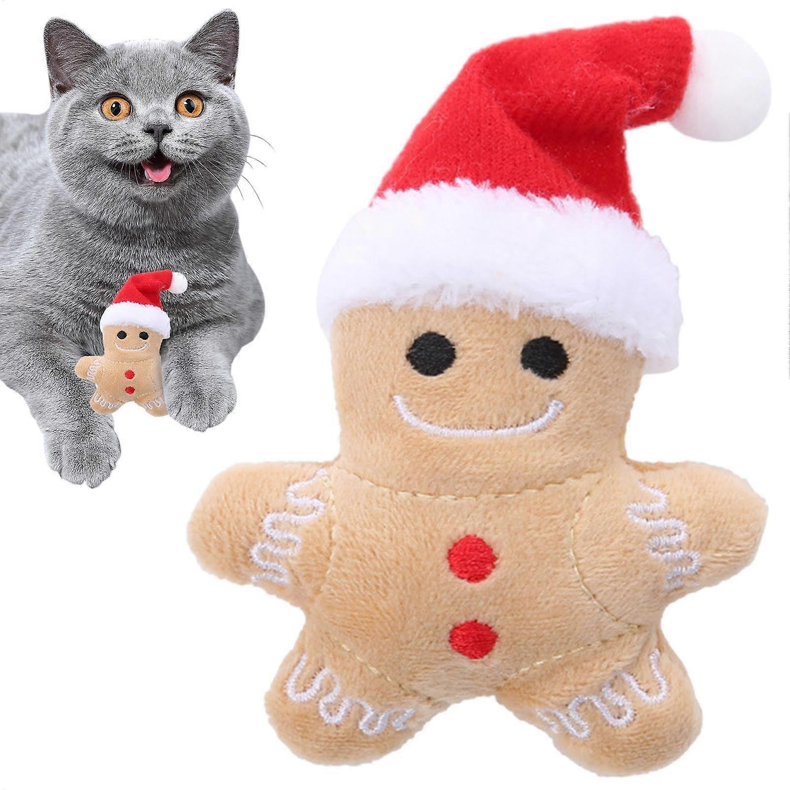 Cat toy made of spice Portable plush cat toy for interactive cats – Biting toy for Christmas kittens to clean cats' teeth, reduces boredom and