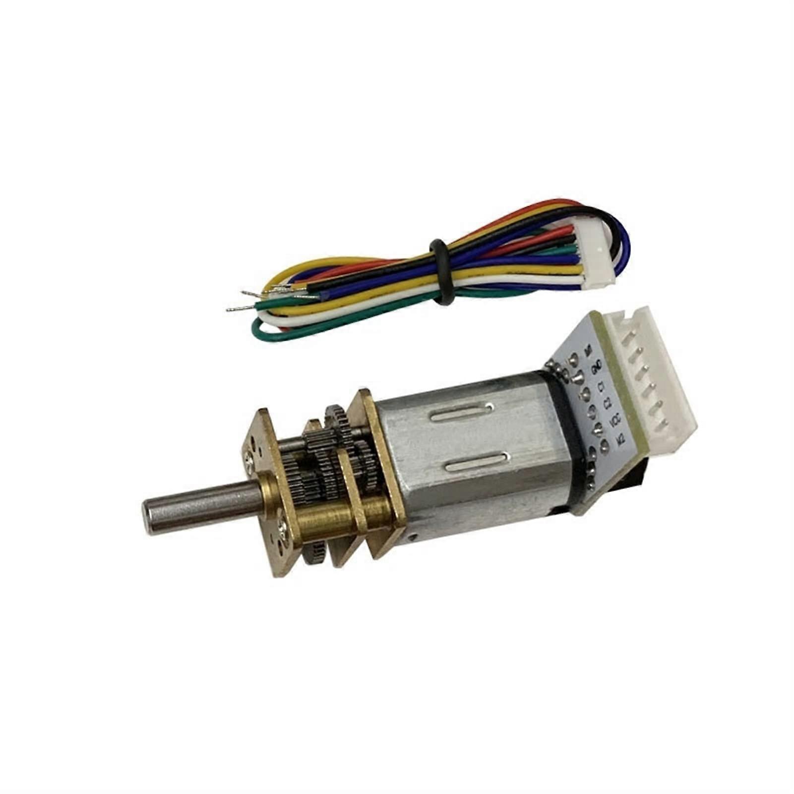 N20 Gear Motor, 6V Low Speed Micro Motor with 1:12 Pulse Hall Precision Encoder, Electrical Accessories, Power Tools (71RPM)