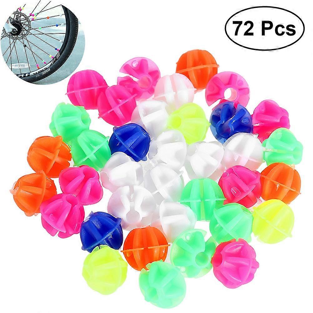 Príslušenstvo k lúčom pre kolesá bicyklov, okrúhle plastové klipové dizajny, detské lúče pre bicykle, mix farieb 0,6 × 0,6 × 0,6 palca, 72 ks