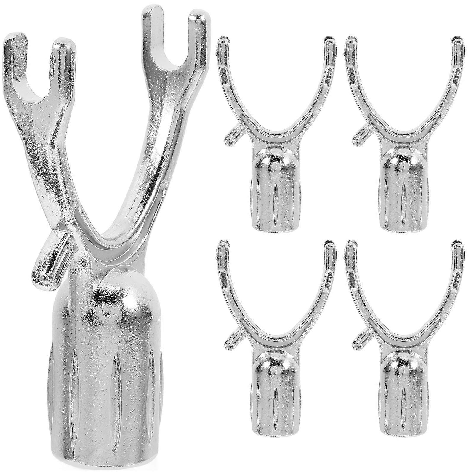 Washing Prop For Washing Line Extendable Clothes Supporting Pole 5Pcs Silver Home Use