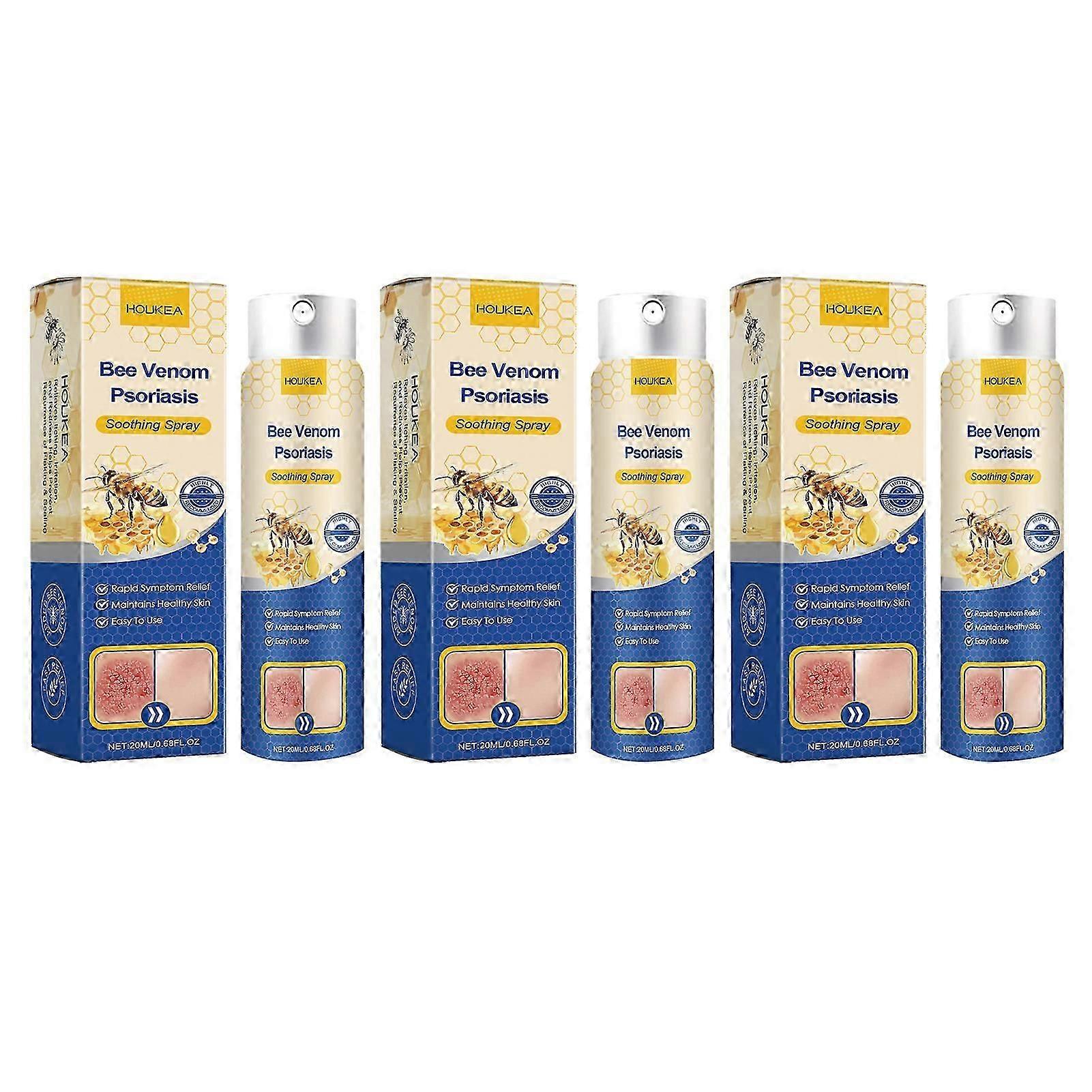 Bee-Venom Psoriasises Spray Soin Anti-Démangeaisons Multi-symptômes Spray Liquide Soulagement des Rougeurs Pour Tous Types de Peau
