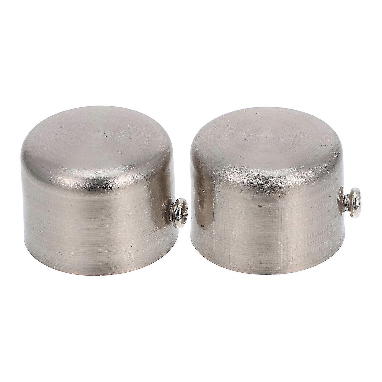 2 Pcs Decorative Silver Alloy Curtain Rod Finials for Drapery Poles – Easy Install Window Curtain Pole Accessories for Use