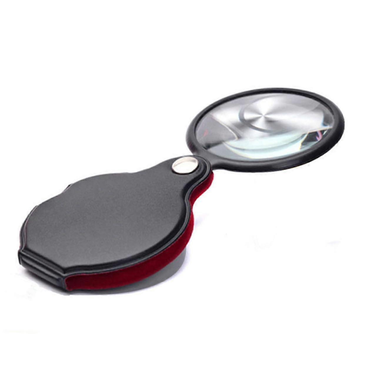 5 Pieces Handheld Magnifier Folding Magnifying Glasses with Protective Case for Detail Work and Distortion Images, Compact