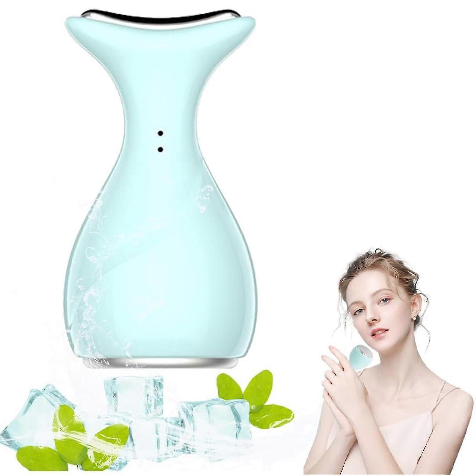 Ice Hammer Facial - أسطوانة ثلج للوجه ، بكرة وجه مدلك للوجه بضغط بارد ، بكرة تبريد فريزر للعناية بالبشرة ، تخفف الخطوط الدقيقة والتجاعيد