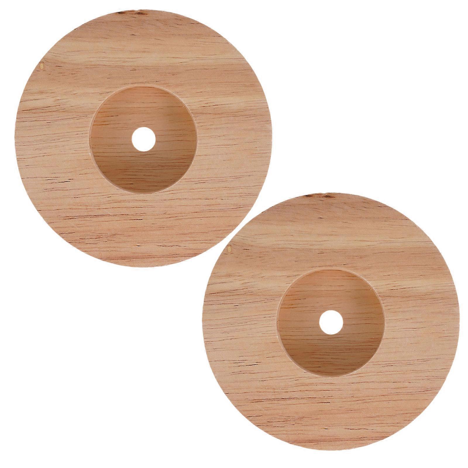 2pcs DIY Solid Wood Lamp Base, Round Wooden Table Lamp Pedestal, Sturdy Light Stand for Craft Display, Home Decor
