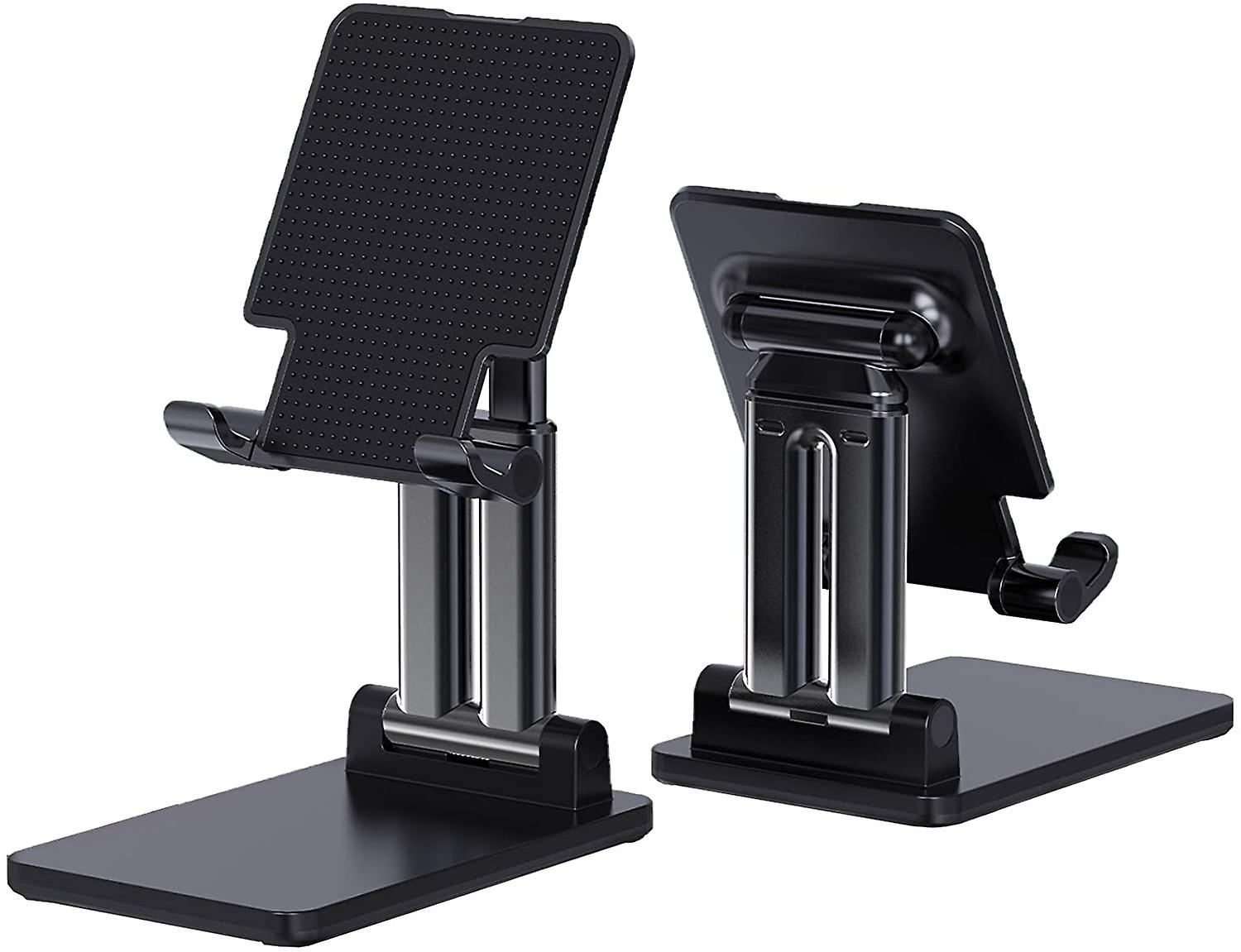 Foldable & Adjustable Height Tablet Stand, Thick Case Friendly Tablet Holder Stand For Desk Compatible With Phon