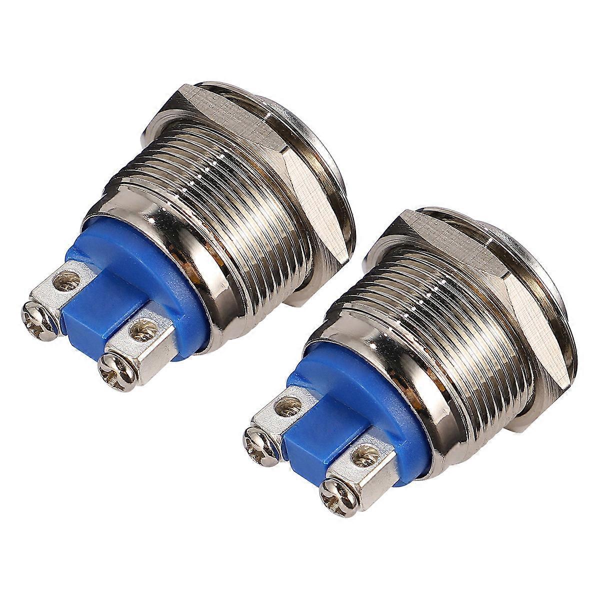 Waterproof Metal Push Button Switch Stainless Steel Button for Home Use 2Pcs