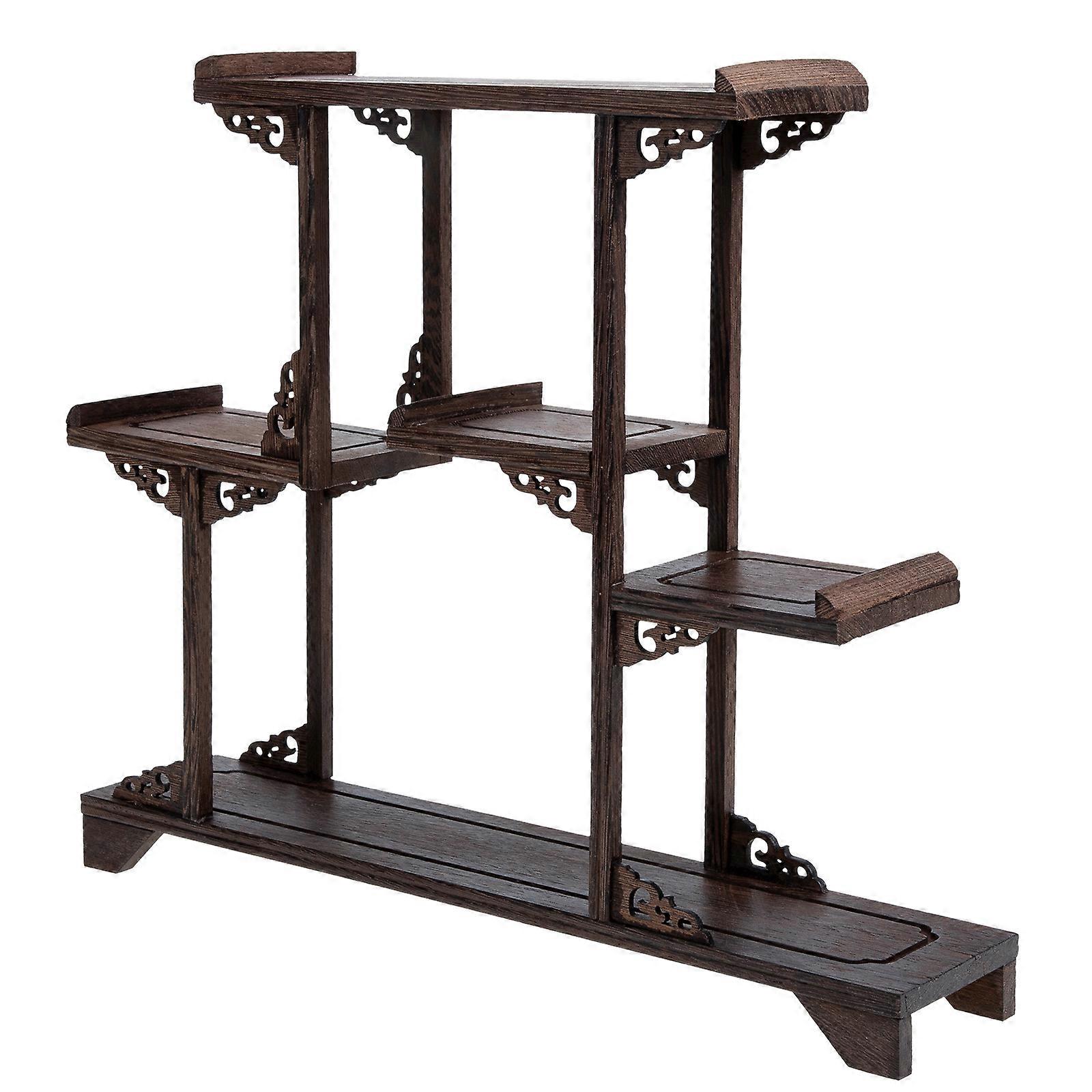 Wooden Carving Antique Display Rack Curio Display Stand Antique Storage Rack
