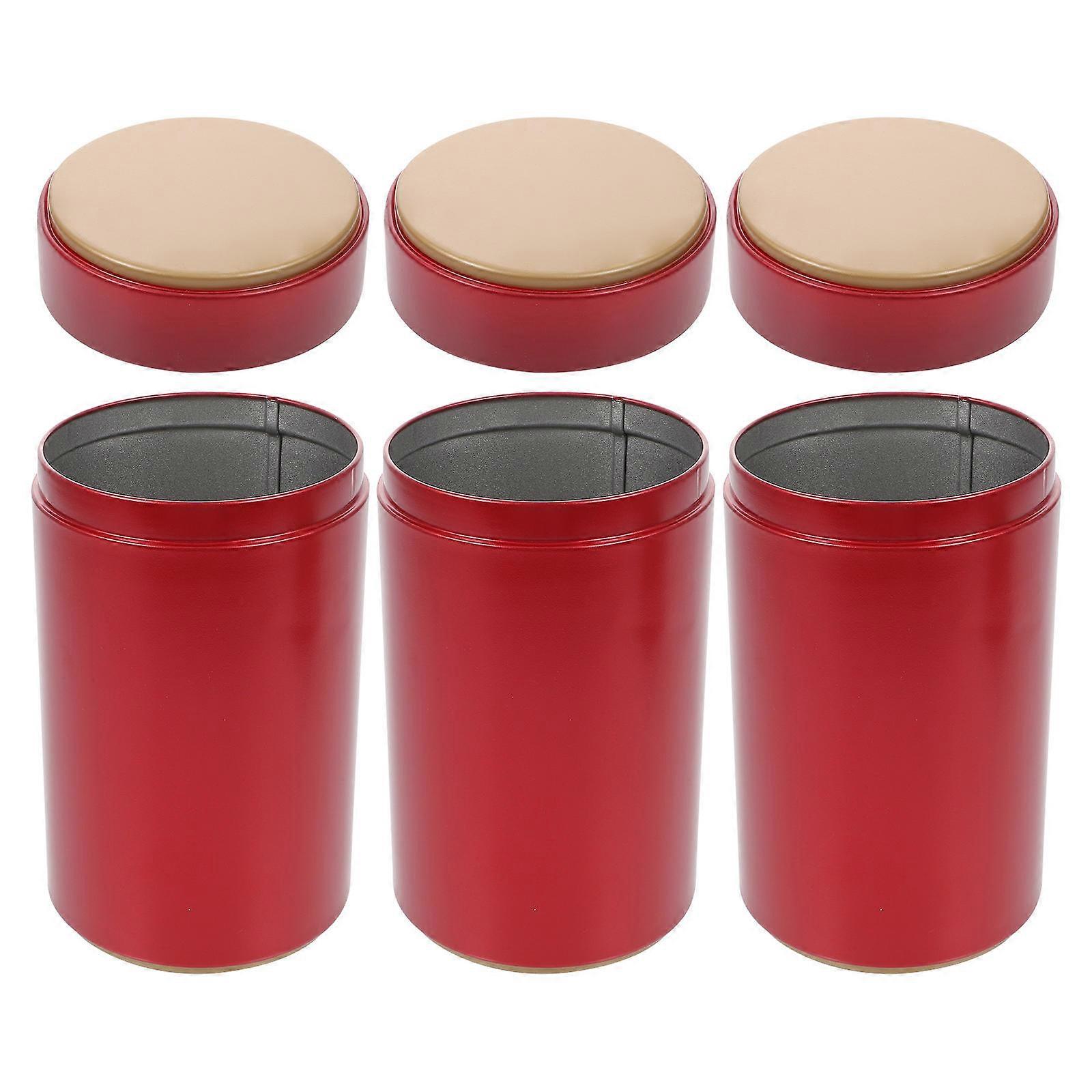 Red Tinplate Can for Home Use Sealed Storage Container Keeps Contents Fresh and Dry 3PCS
