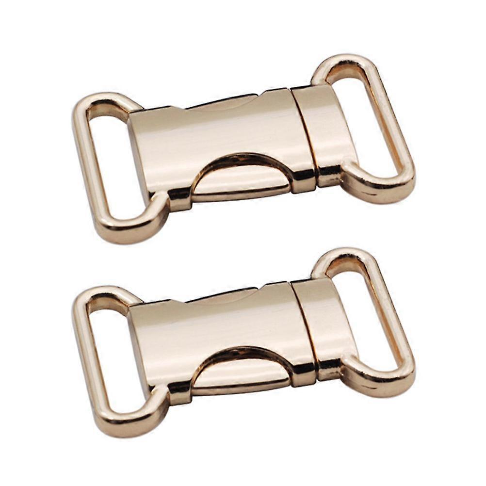 Small Metal Buckle Zinc Alloy Waist Belt Side Release DIY Projects Golden Inner Diameter 25mm 2Pcs