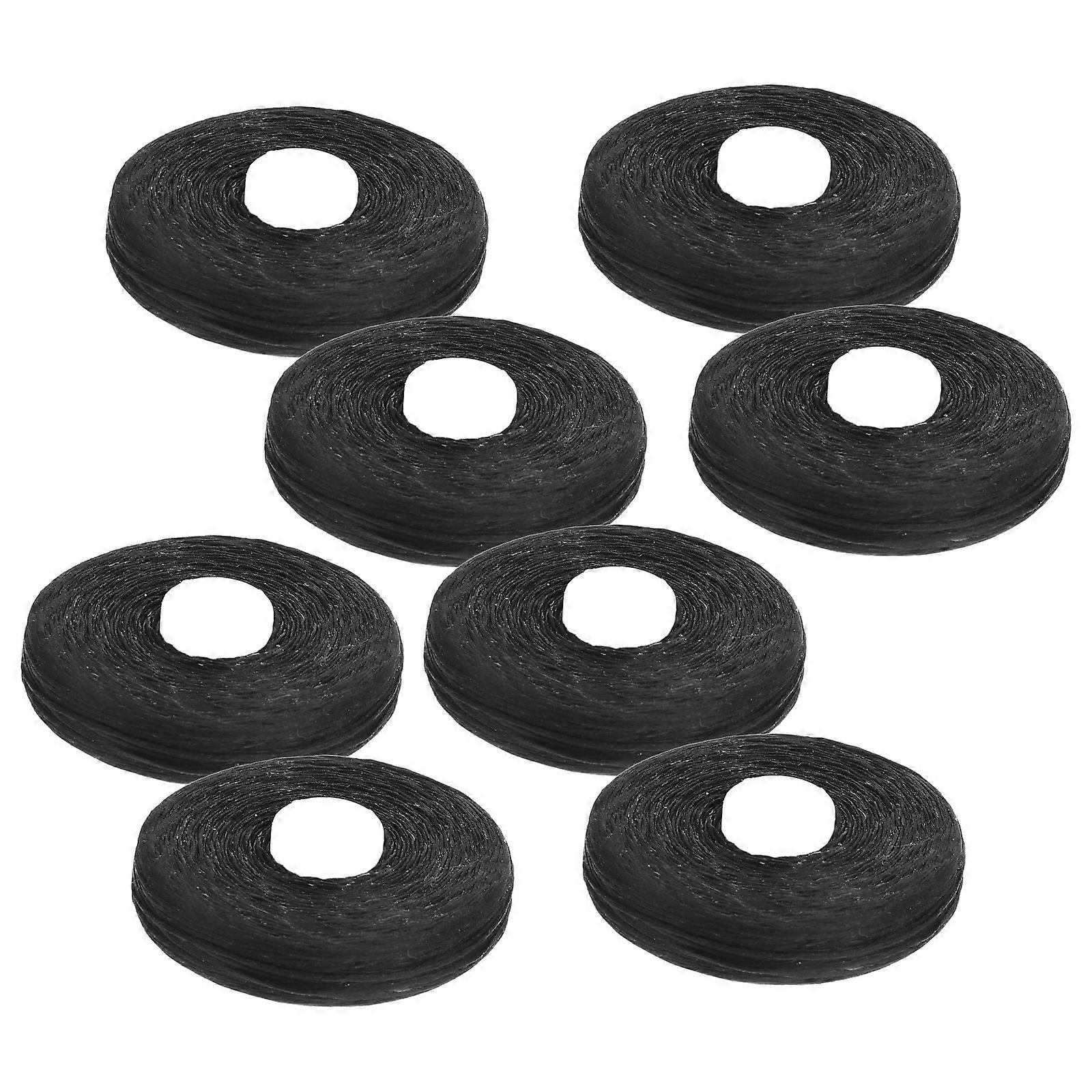 8 Pack 50M Bamboo Charcoal Dental Flossers with Built In Spool and Toothpick Mint Flavor (Black)