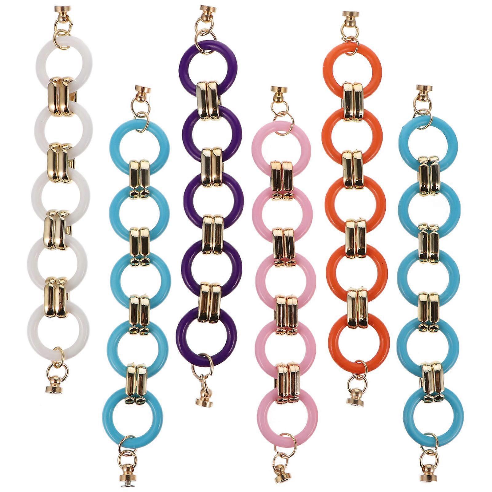 6pcs DIY Plastic Hanging Chains for Bags Necklace Bracelet Assorted Color Safe Durable Adjustable