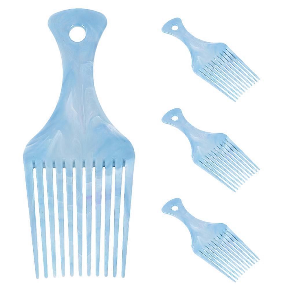 4pcs Wide Tooth Hair Picks for Curly Hair Durable Plastic Combs for Gentle Detangling & Slicked Back Styles for Men and Women