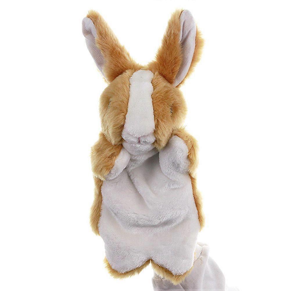 1PC Rabbit Toy Plush Hand Puppet Story Telling Prop Role Play Accessory Party Favor for Parent Child Brown