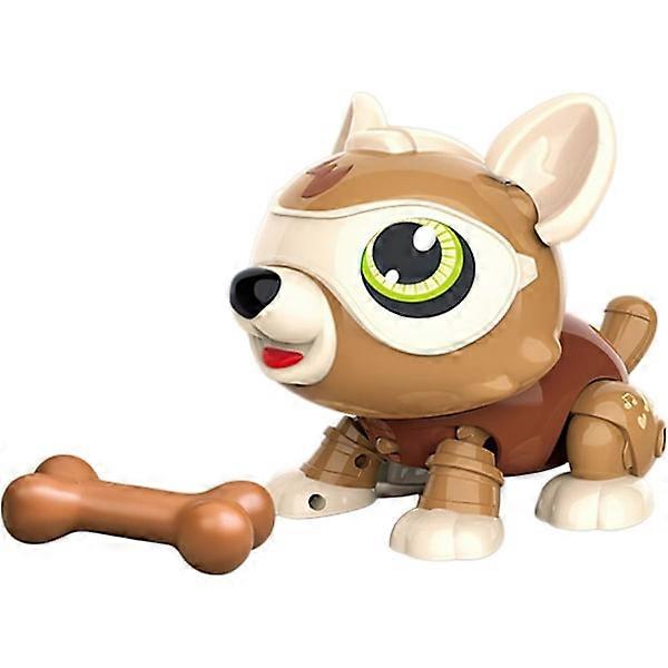 Robot Dog Toy, Kids Smart, Electronic Pet Puppy with Legs, Eat, Yawn, Music Multiple Function Modes, Voice Sensor, Touch Sensor,  (Brown)
