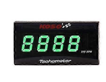 Koso Mini Digital RPM Meter with LCD Display, Tachometer & Hour Meter Gauge, Includes Mounting Bracket for Small Engines