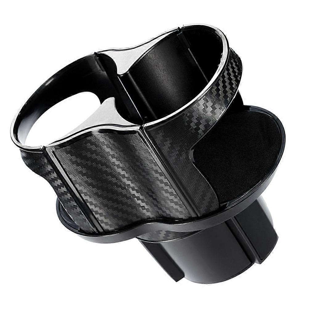 Adjustable Rotatable Car Cup Holder Mount   Stable Drink Stand with Durable Carbon Fiber Design   Black Silver Edge Accessory