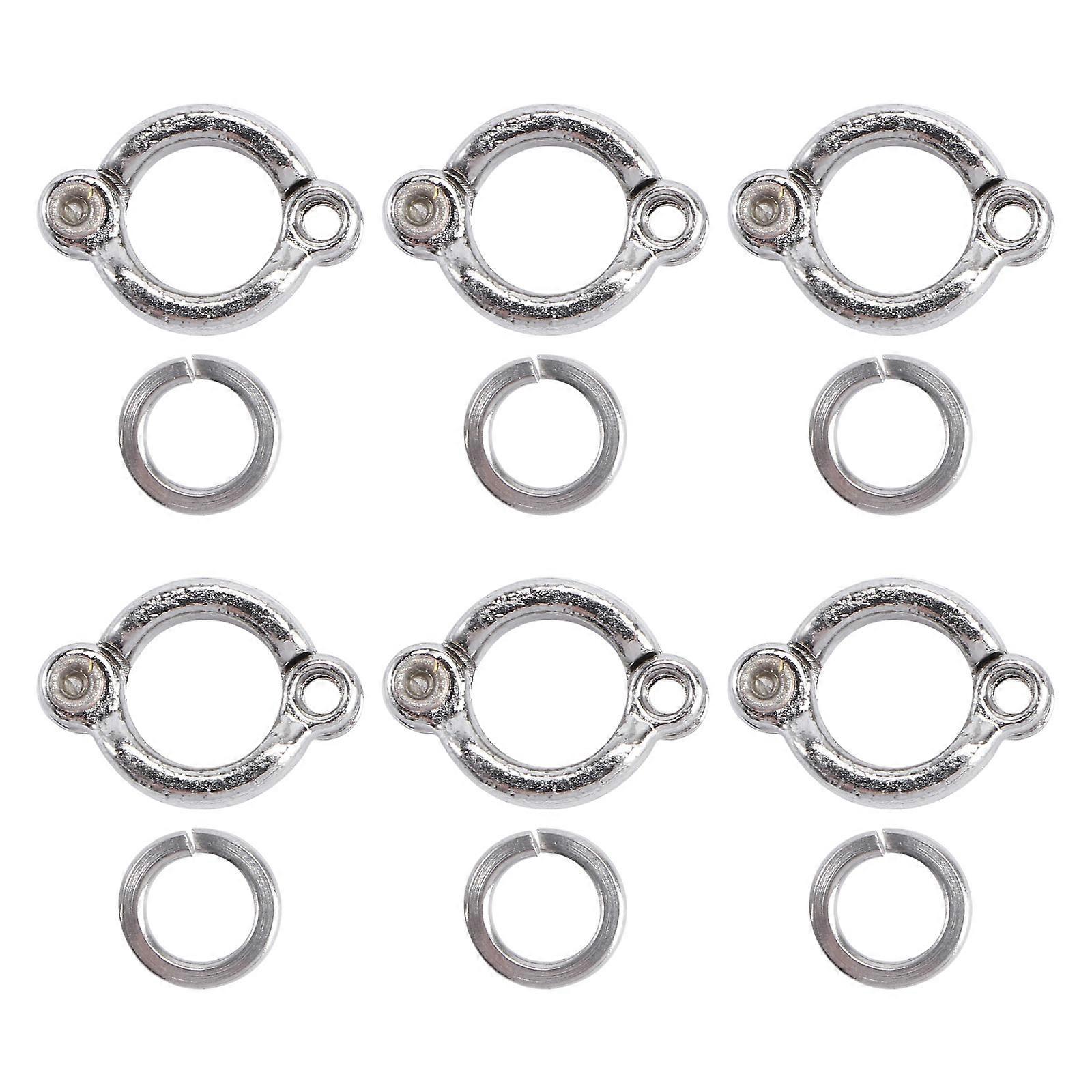 Silver 6Pcs Bird Foot Chain Rings Rust Resistant U Shaped Accessories For Daily Use And Bird Enthusiasts