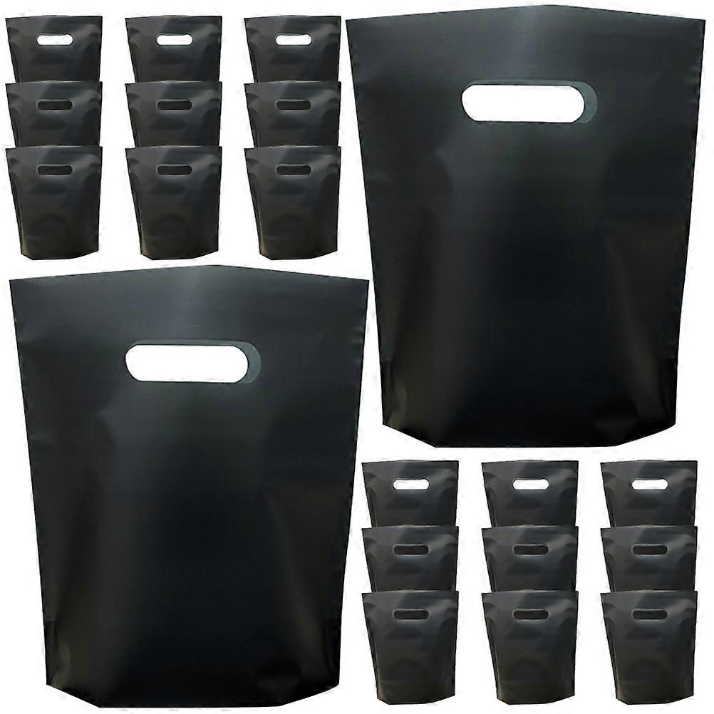 Plastic Grocery Bags for Carrying Food 50Pcs Black Durable Shopping Bags