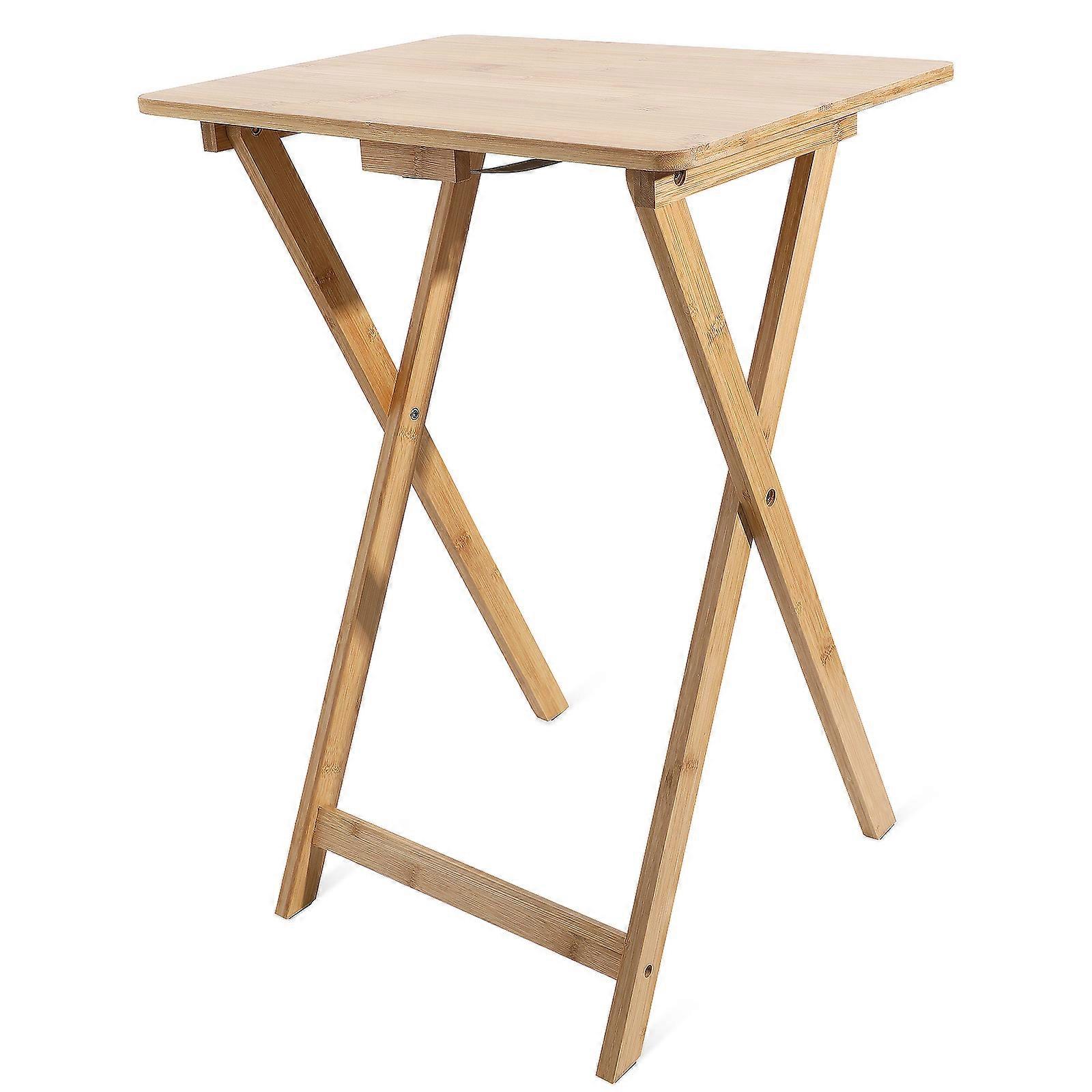 Natural Style Couch Table Tray For Leisure Light Yellow Foldable 1Pcs