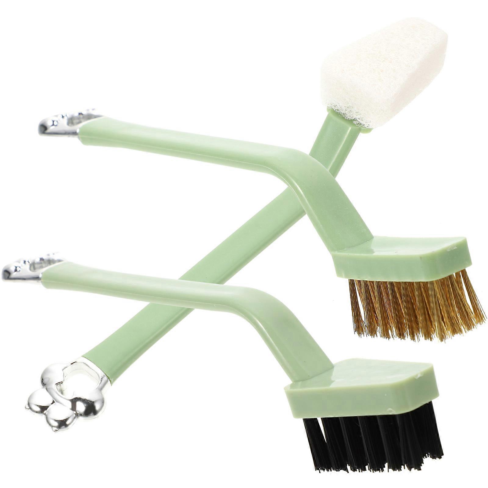 Multipurpose Crevice Cleaning Brush 3Pcs Home Cleaning Tool For Household Chores Green Safe Material Design